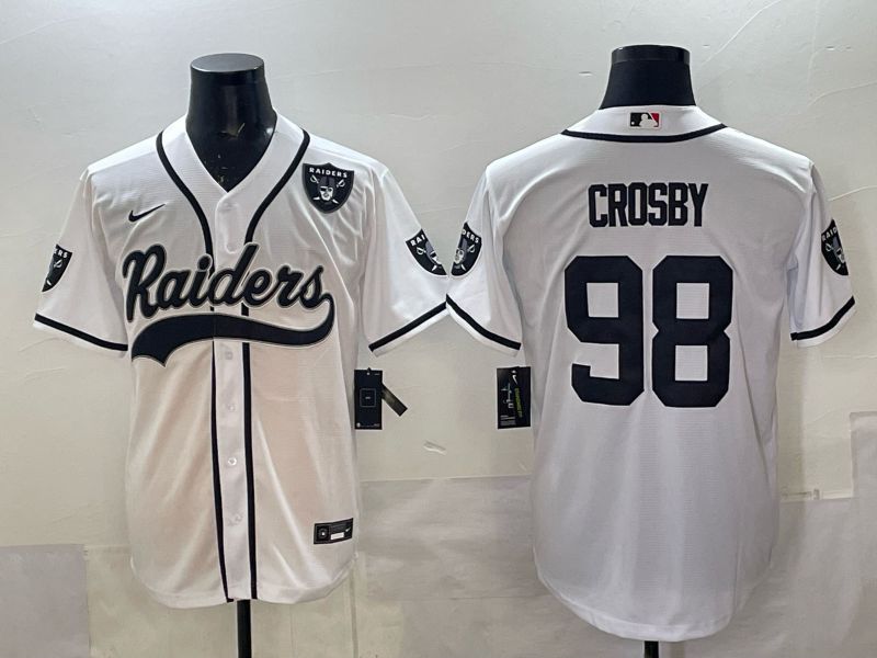 Men 2025 Oakland Raiders #98 Crosby white 3th generation Joint Name Nike Limited NFL Jersey style 004